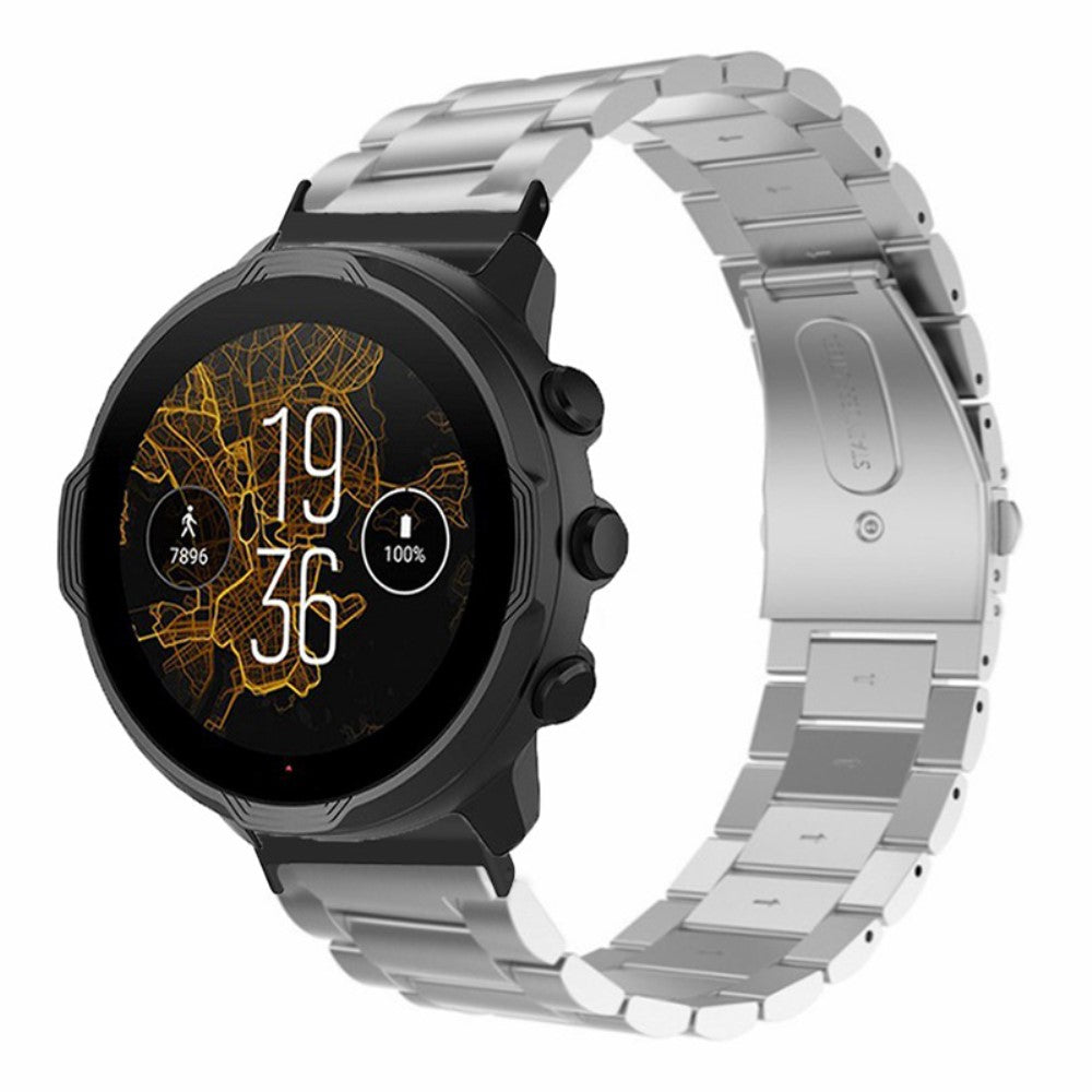 Suunto Spartan Sport Wrist HR Baro / Suunto 7 Smart Watch Strap 3-Bead 24mm Steel Wrist Band - Silver#serie_2