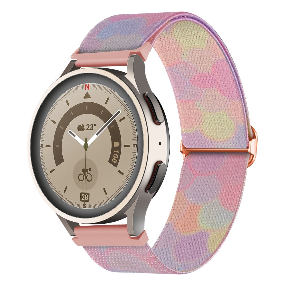 Meget Kønt Metal Og Nylon Universal Rem passer til Smartwatch - Pink#serie_4