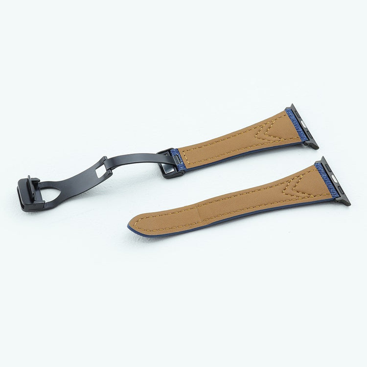 Rigtigt Cool Metal Og Nylon Universal Rem passer til Apple Smartwatch - Sort#serie_5