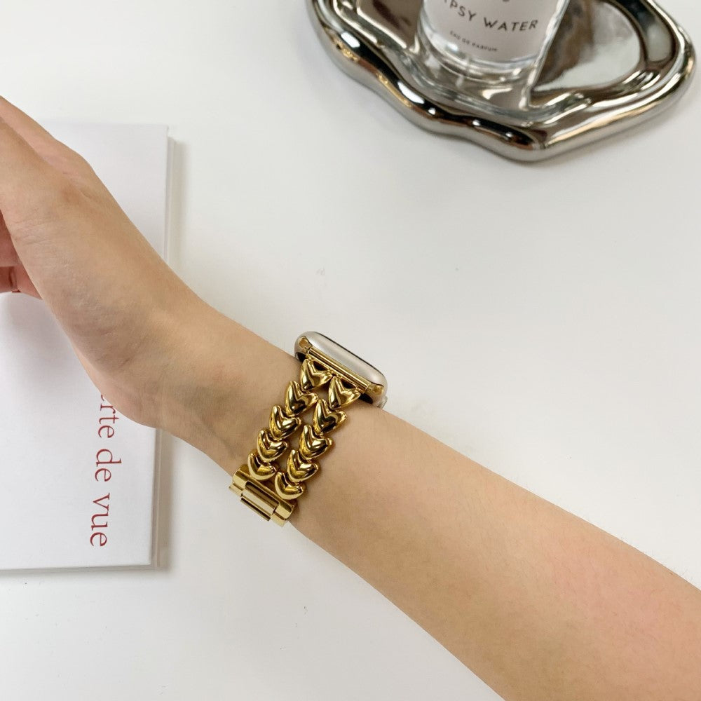 Solid Metal Universal Rem passer til Apple Smartwatch - Guld#serie_2