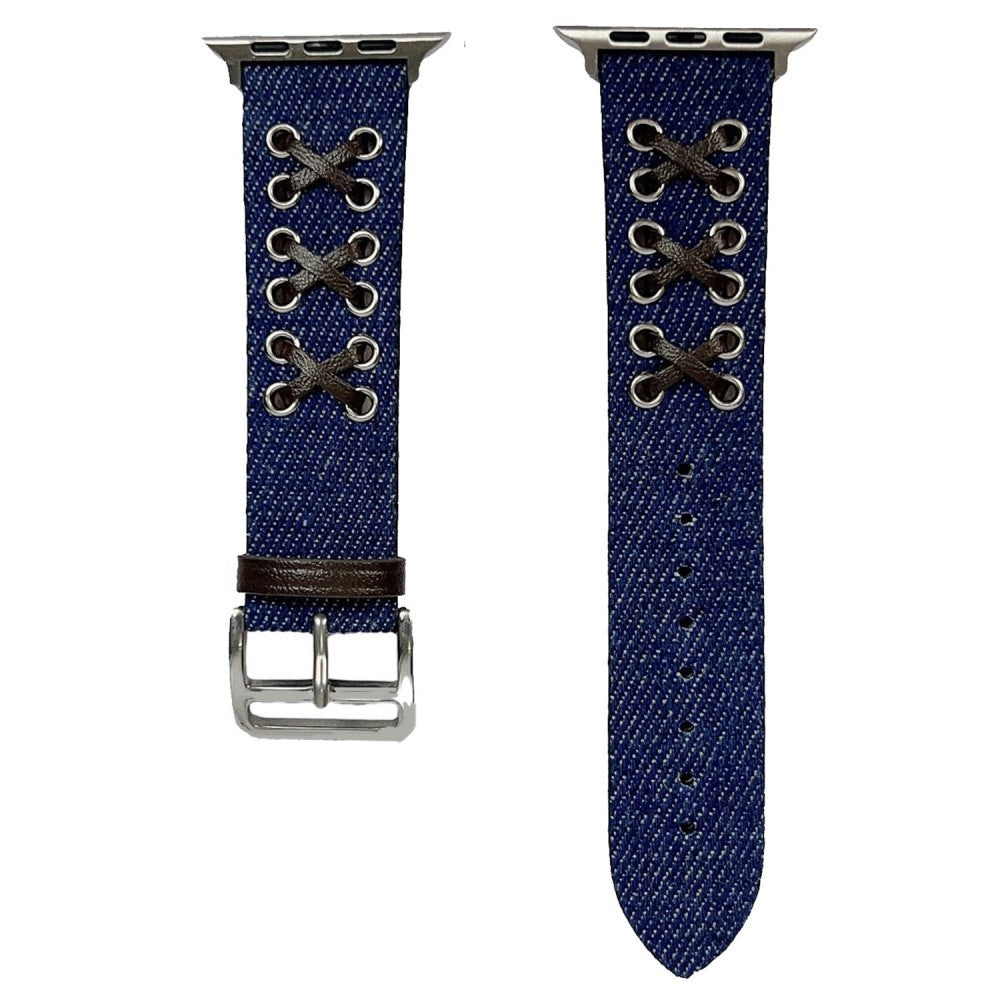 Kønt Metal Og Nylon Universal Rem passer til Apple Smartwatch - Blå#serie_2