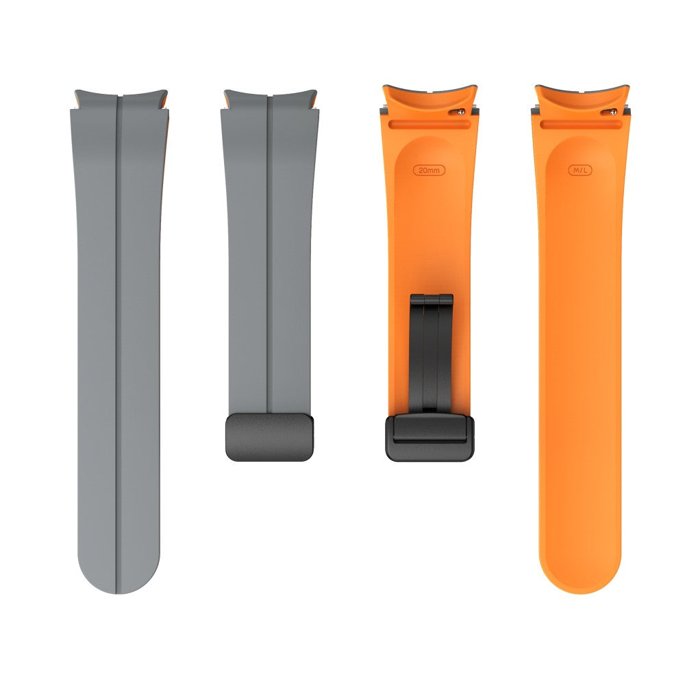 Skøn Metal Og Silikone Universal Rem passer til Samsung Smartwatch - Orange#serie_6