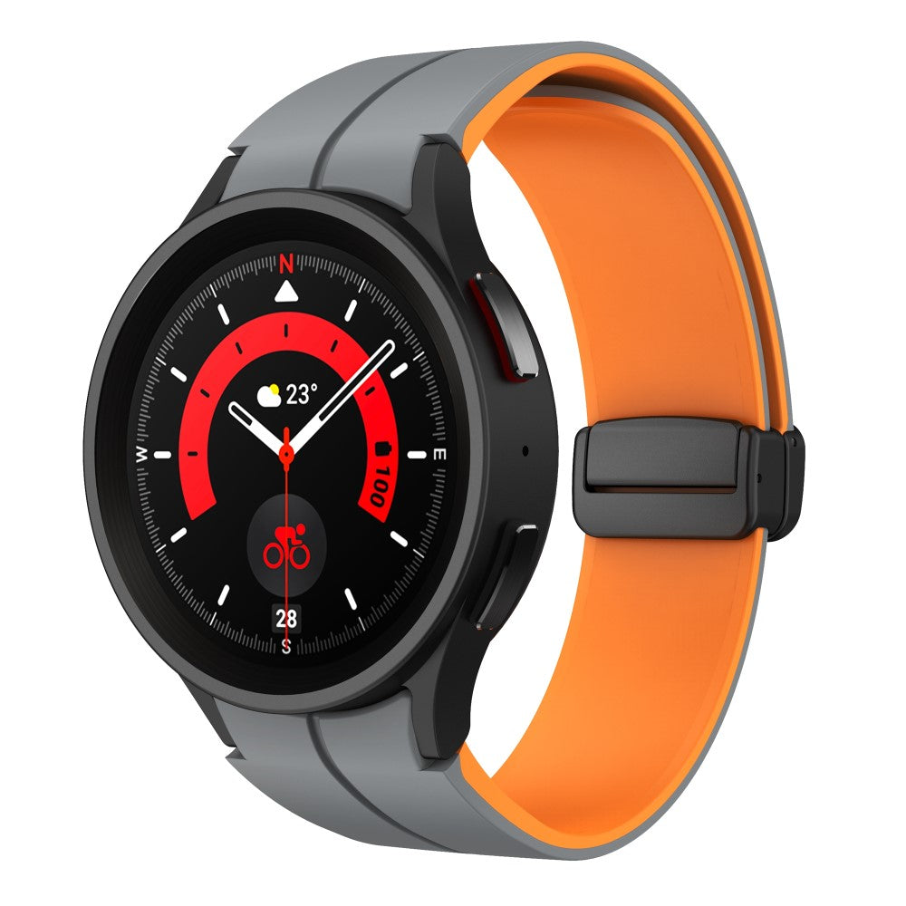 Skøn Metal Og Silikone Universal Rem passer til Samsung Smartwatch - Orange#serie_6