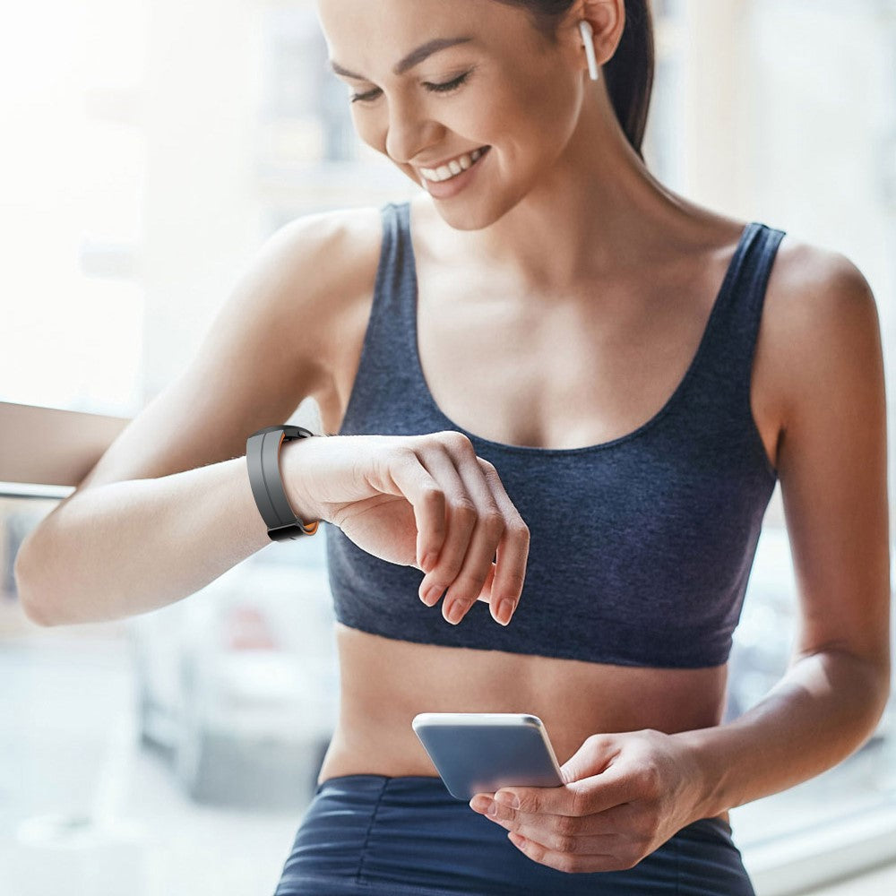 Skøn Metal Og Silikone Universal Rem passer til Samsung Smartwatch - Orange#serie_6