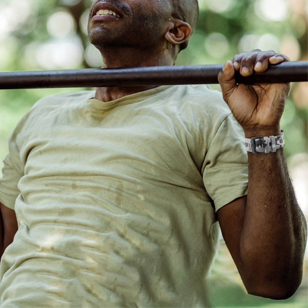 Holdbart Metal Og Silikone Universal Rem passer til Smartwatch - Rød#serie_5