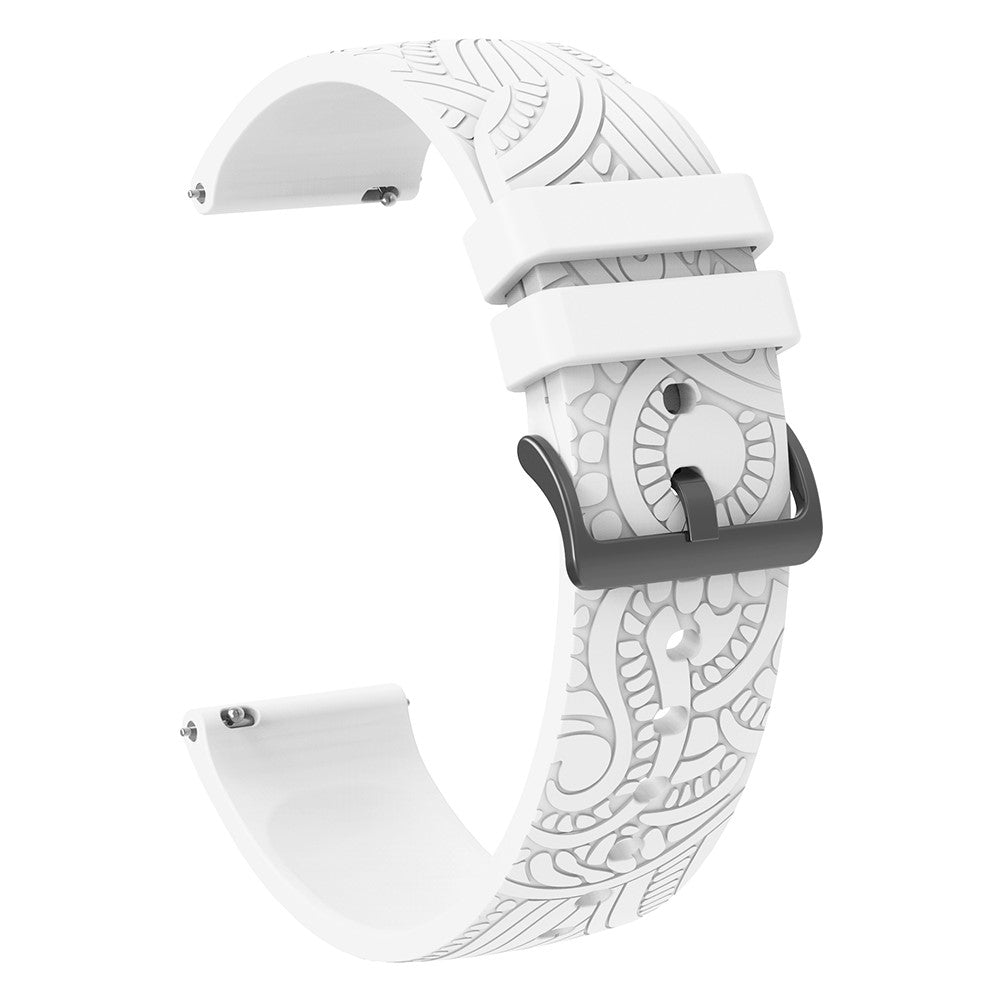 Garmin Vivomove / Samsung Gear Sport / Pebble 2 / Huawei Watch 2 Patten Silicone Strap 20mm Watchband - White#serie_3