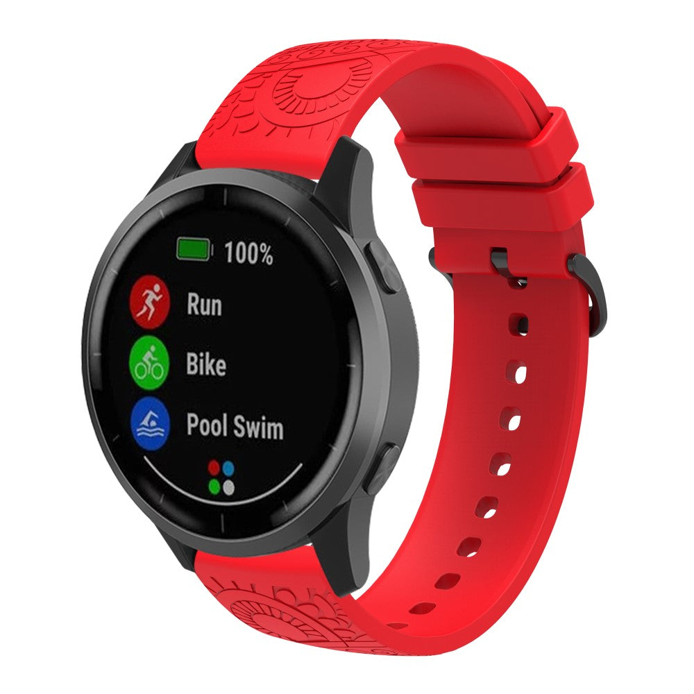 Garmin Vivomove / Samsung Gear Sport / Pebble 2 / Huawei Watch 2 Patten Silicone Strap 20mm Watchband - Red#serie_5