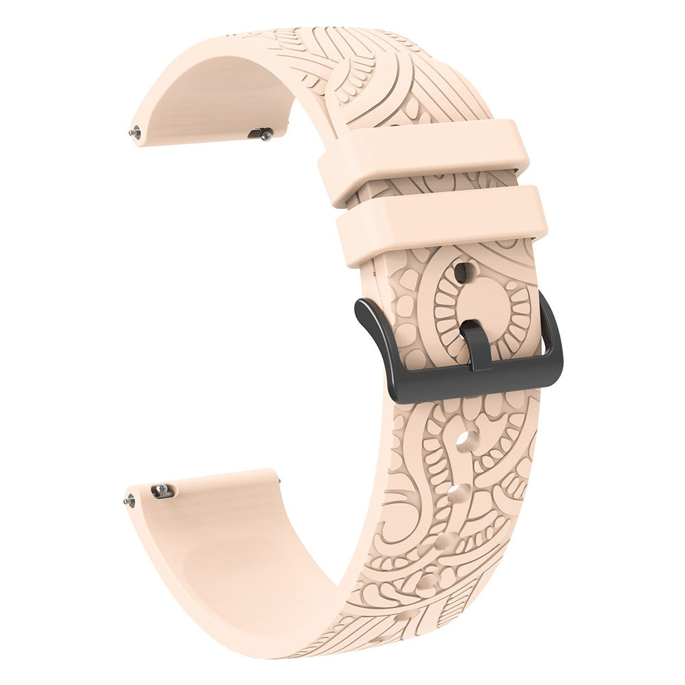 Garmin Vivomove / Samsung Gear Sport / Pebble 2 / Huawei Watch 2 Patten Silicone Strap 20mm Watchband - Khaki#serie_6