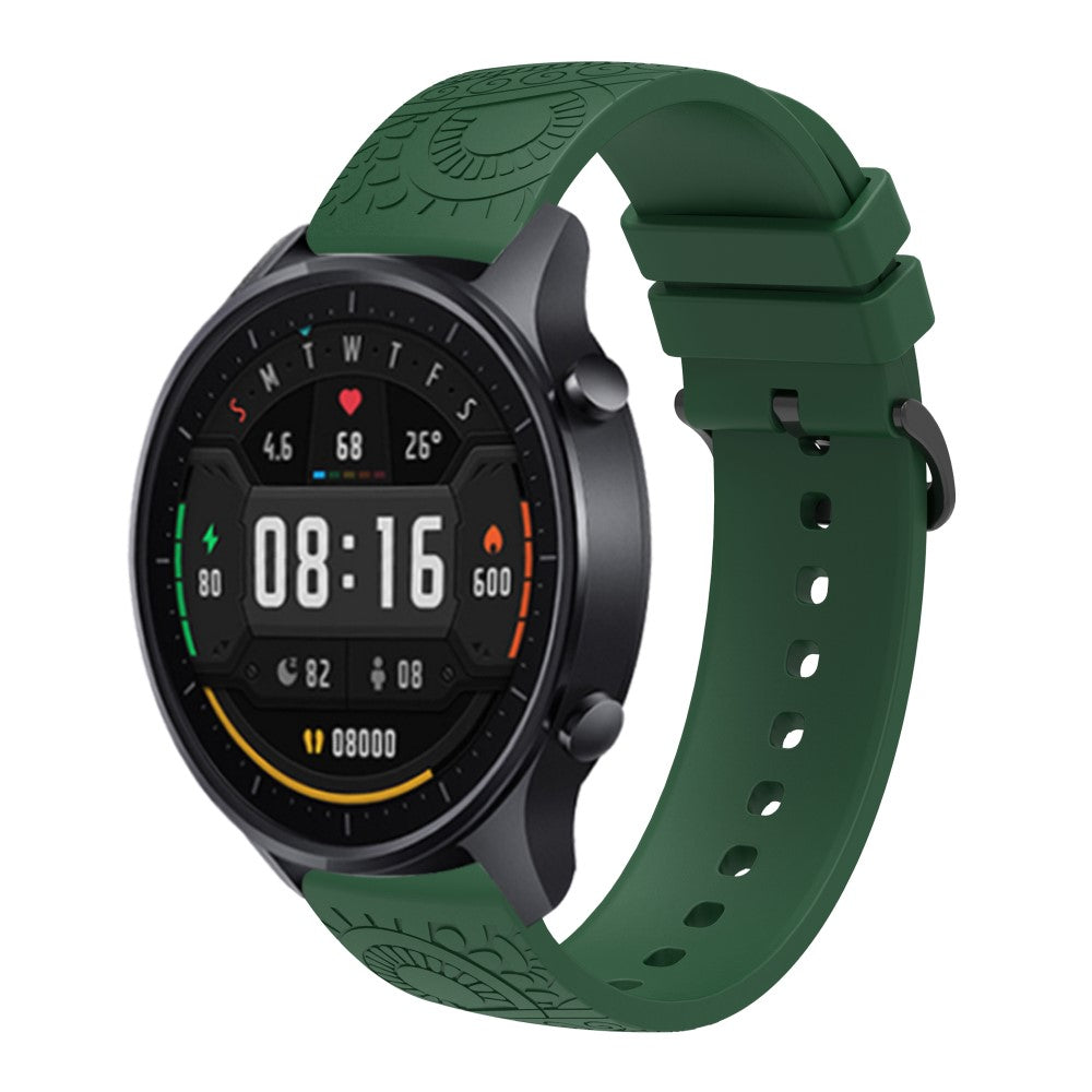 Garmin Vivomove / Samsung Gear Sport / Pebble 2 / Huawei Watch 2 Patten Silicone Strap 20mm Watchband - Blackish Green#serie_7