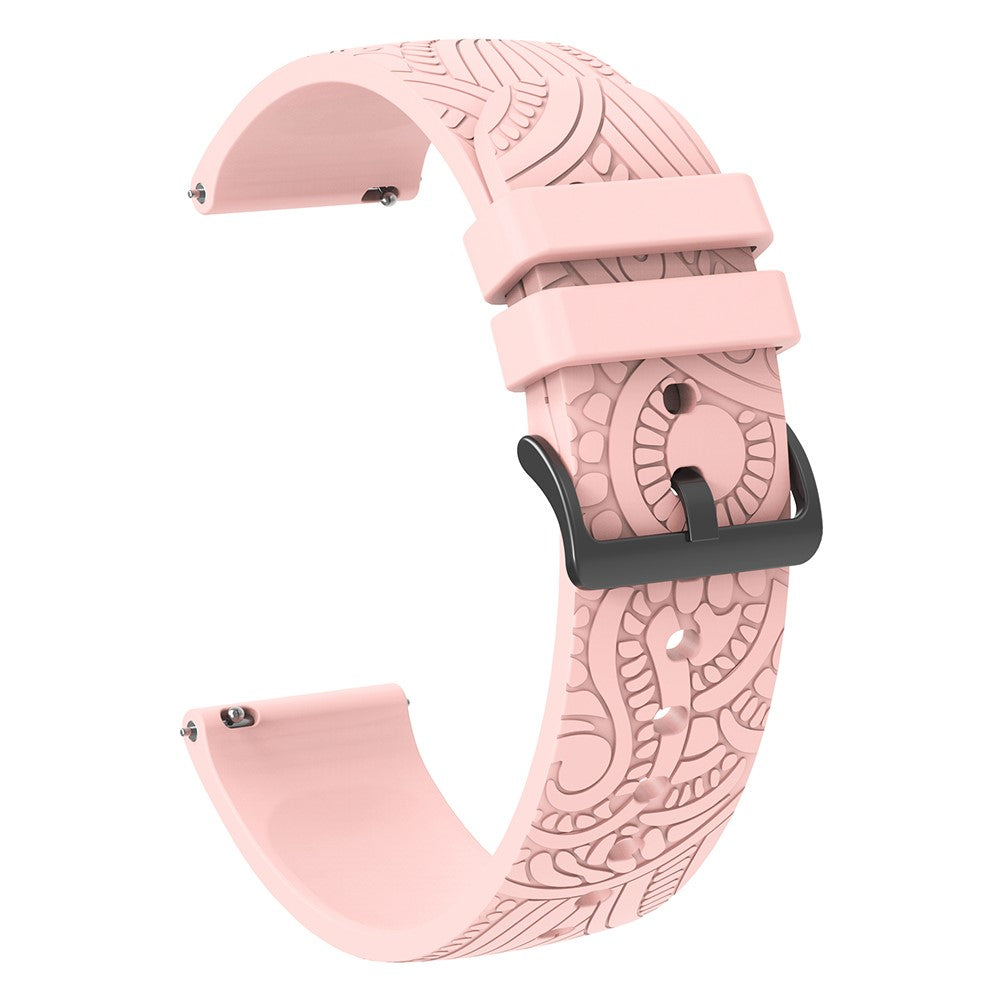 Garmin Vivomove / Samsung Gear Sport / Pebble 2 / Huawei Watch 2 Patten Silicone Strap 20mm Watchband - Pink#serie_8