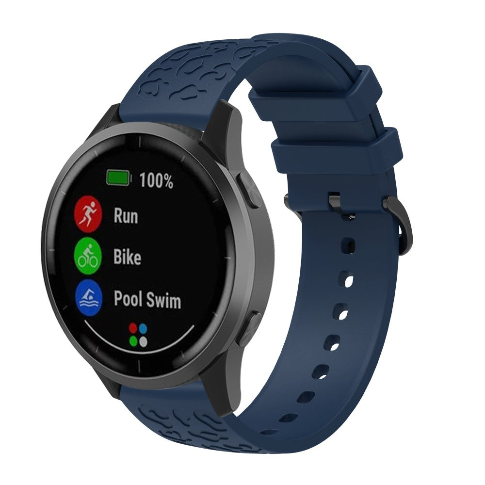 Samsung Gear S2 Classic / GarminMove Style / Huawei Watch GT 2 42mm Silicone Strap 20mm Laser Carving Watchband - Navy Blue#serie_4