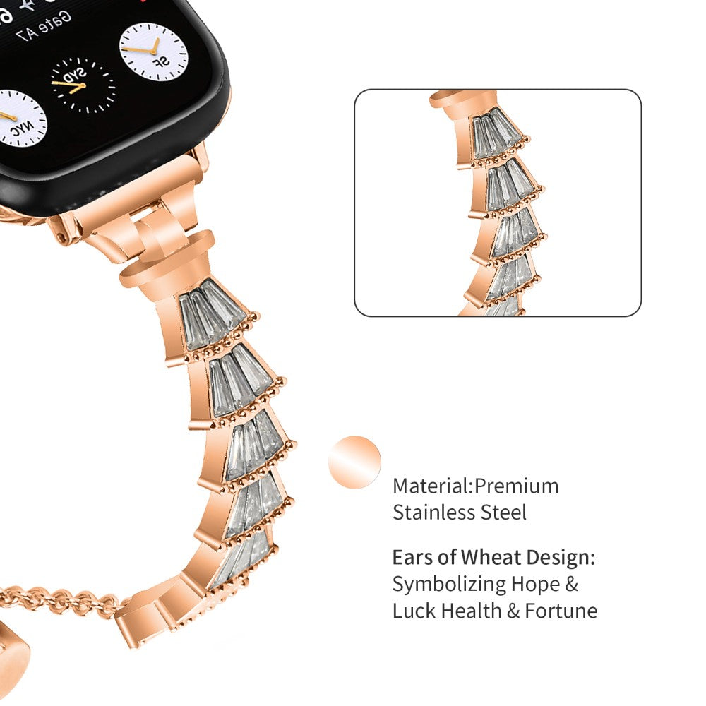 Super Godt Metal Og Rhinsten Universal Rem passer til Apple Smartwatch - Pink#serie_2