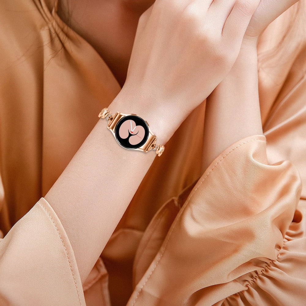 Super Fint Metal Og Rhinsten Universal Rem passer til Smartwatch - Pink#serie_3