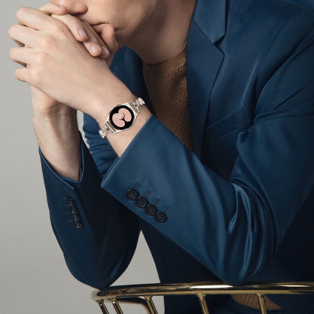 Samsung Galaxy Watch Universal 20mm Watch Band with Connector Alloy Bracelet Strap - Starlight#serie_4