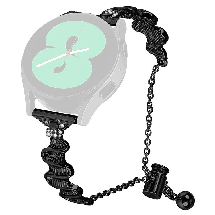 Fint Metal Og Rhinsten Universal Rem passer til Smartwatch - Sort#serie_1