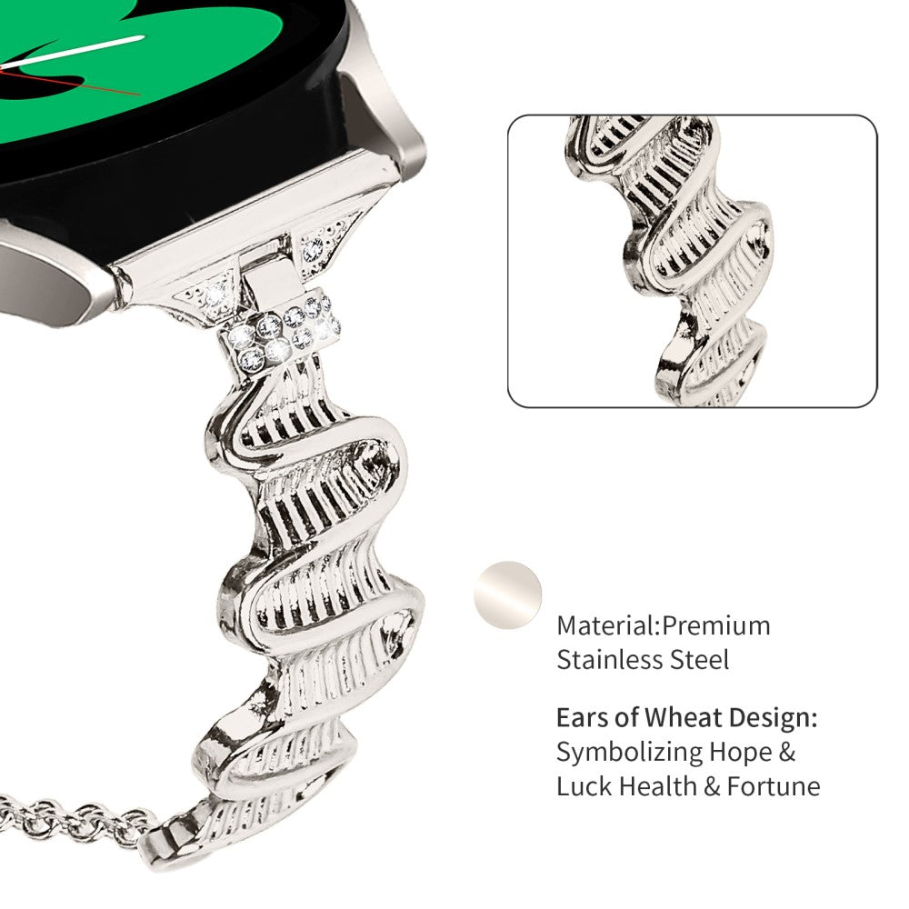 Fint Metal Og Rhinsten Universal Rem passer til Smartwatch - Sølv#serie_4