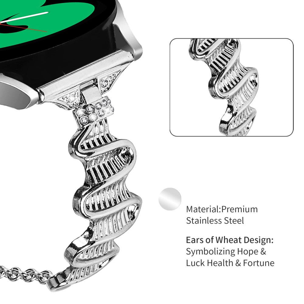 Fint Metal Og Rhinsten Universal Rem passer til Smartwatch - Sølv#serie_5