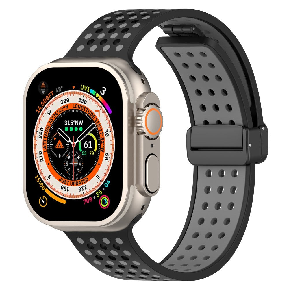 Sejt Silikone Universal Rem passer til Apple Smartwatch - Sort#serie_7