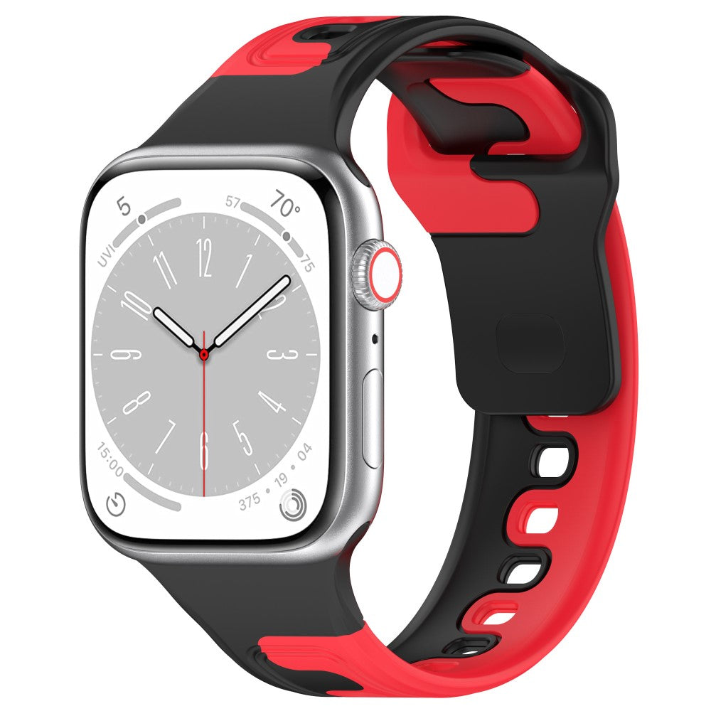 Watch Band Apple Watch Universal 49mm/45mm/44mm/42mm Dual-color Silicone Strap - Black / Red#serie_1