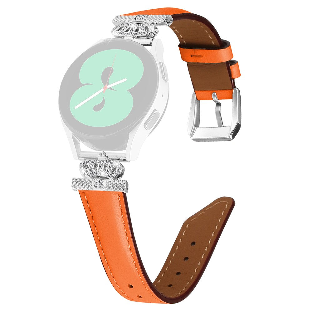 Fed Kunstlรฆder Og Rhinsten Universal Rem passer til Samsung Smartwatch - Orange#serie_1