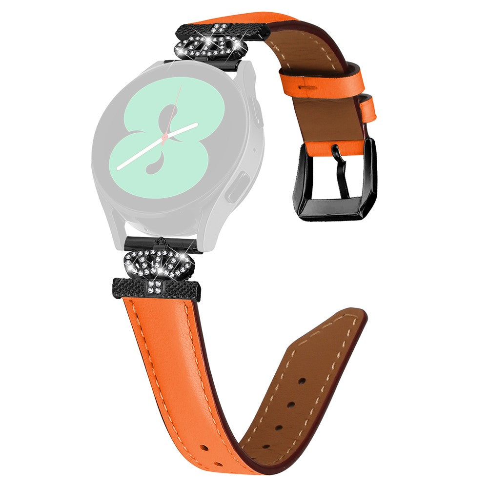 Fremragende Kunstlรฆder Og Rhinsten Universal Rem passer til Smartwatch - Orange#serie_1