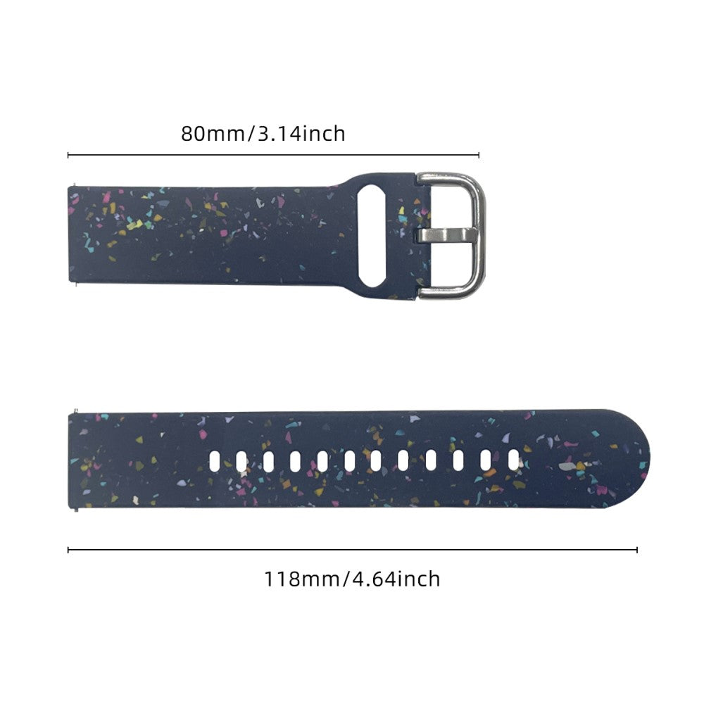 Samsung Galaxy Watch3 45mm / Huawei Watch GT Watch Band 22mm Silicone Pattern Sport Strap - Dark Blue#serie_4