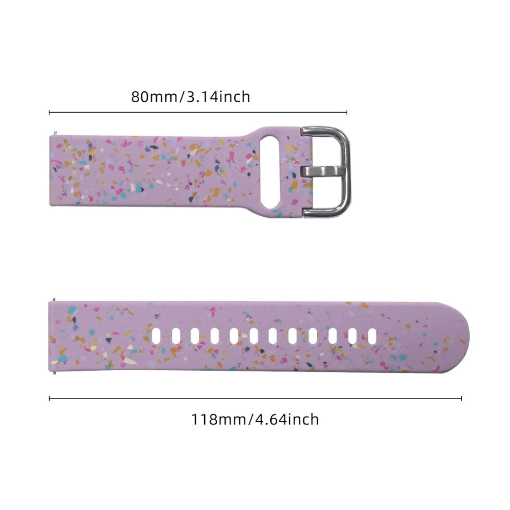 Samsung Galaxy Watch3 45mm / Huawei Watch GT Watch Band 22mm Silicone Pattern Sport Strap - Purple#serie_7