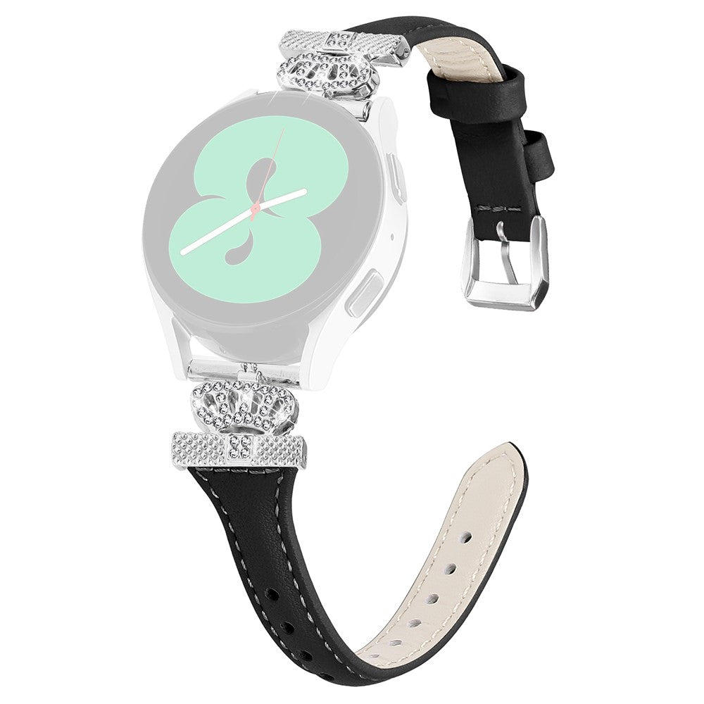 Udsรธgt Kunstlรฆder Og Rhinsten Universal Rem passer til Smartwatch - Sort#serie_1
