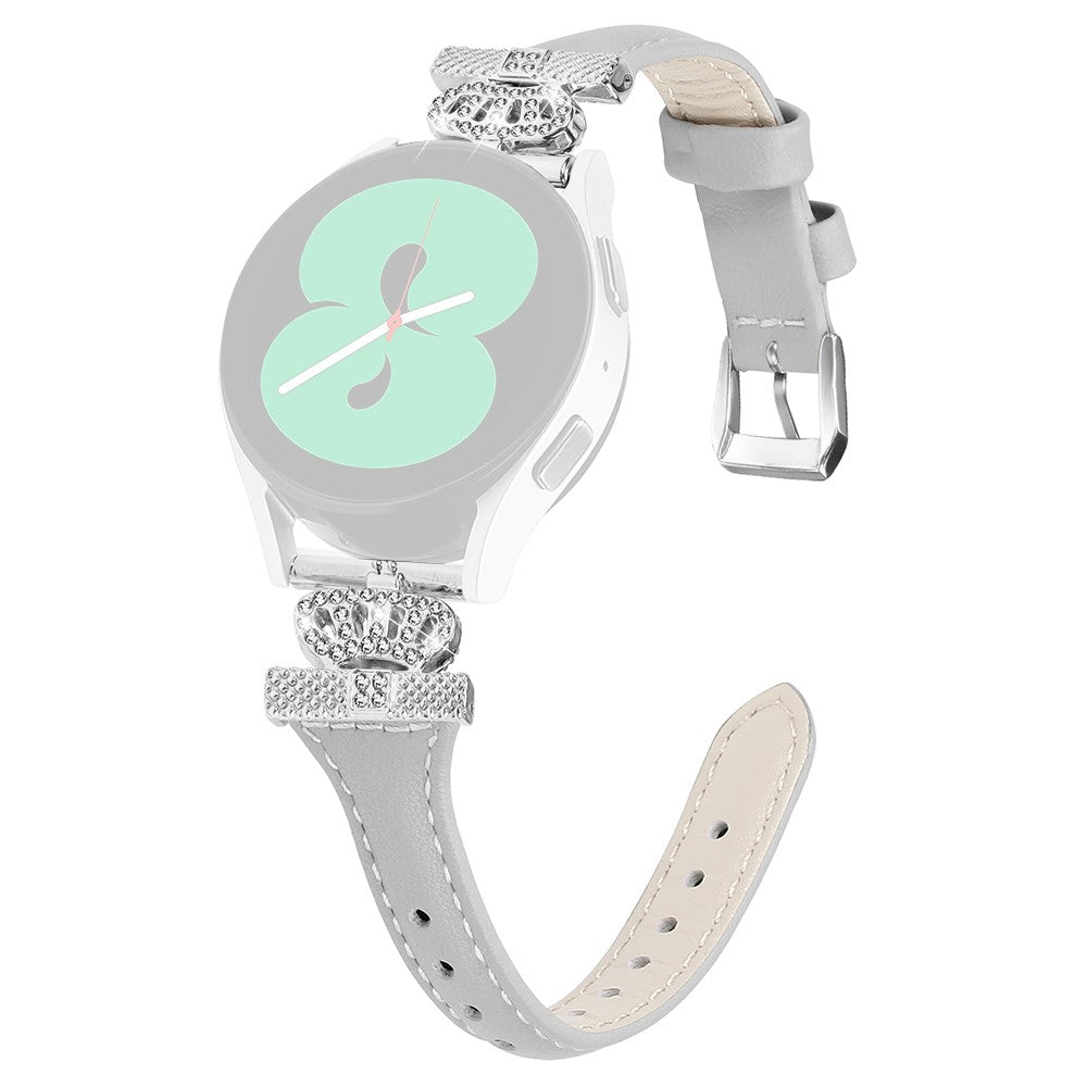 Udsøgt Kunstlæder Og Rhinsten Universal Rem passer til Smartwatch - Sølv#serie_2