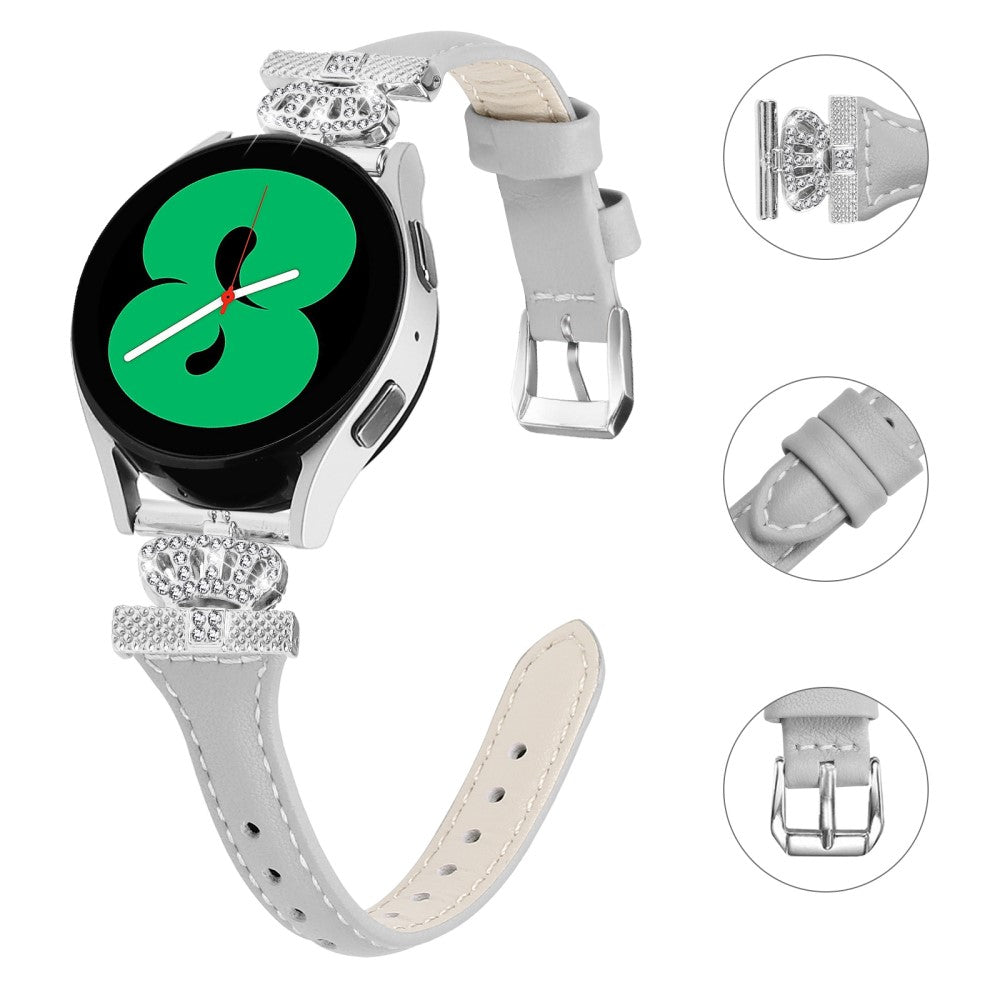 Udsøgt Kunstlæder Og Rhinsten Universal Rem passer til Smartwatch - Sølv#serie_2