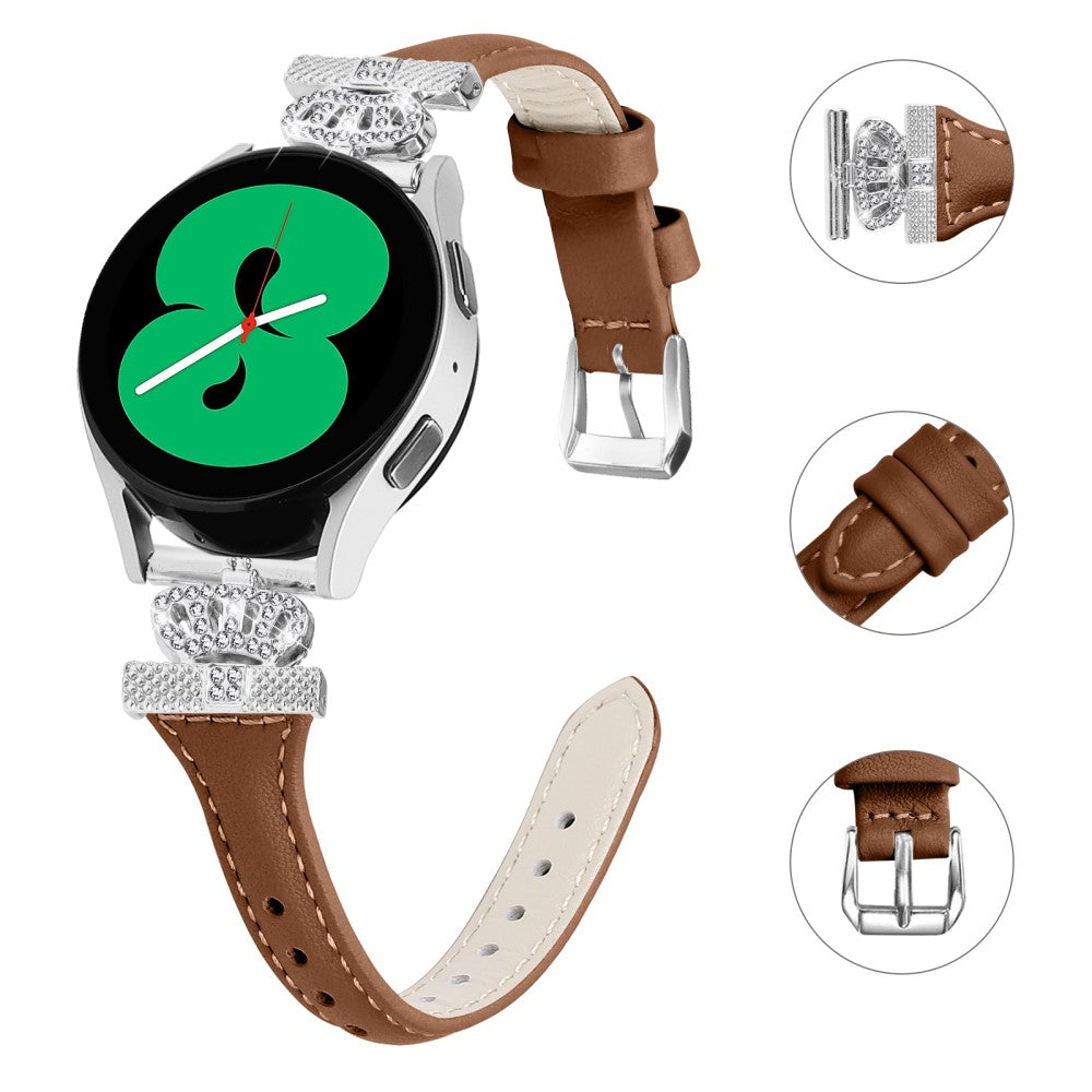 Udsøgt Kunstlæder Og Rhinsten Universal Rem passer til Smartwatch - Brun#serie_6