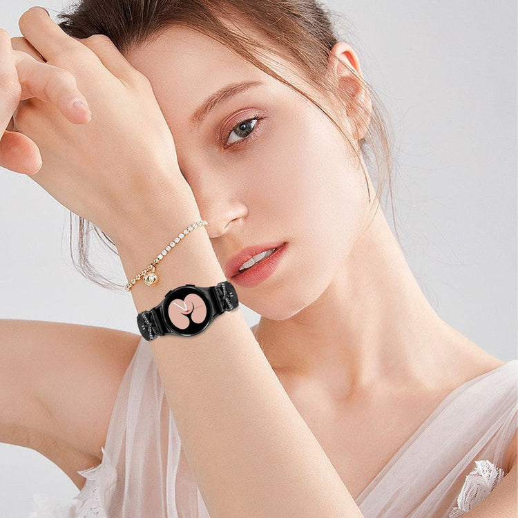 Black Buckle Strap Samsung Galaxy Watch Universal 20mm Watch Band with Connector - Black#serie_1