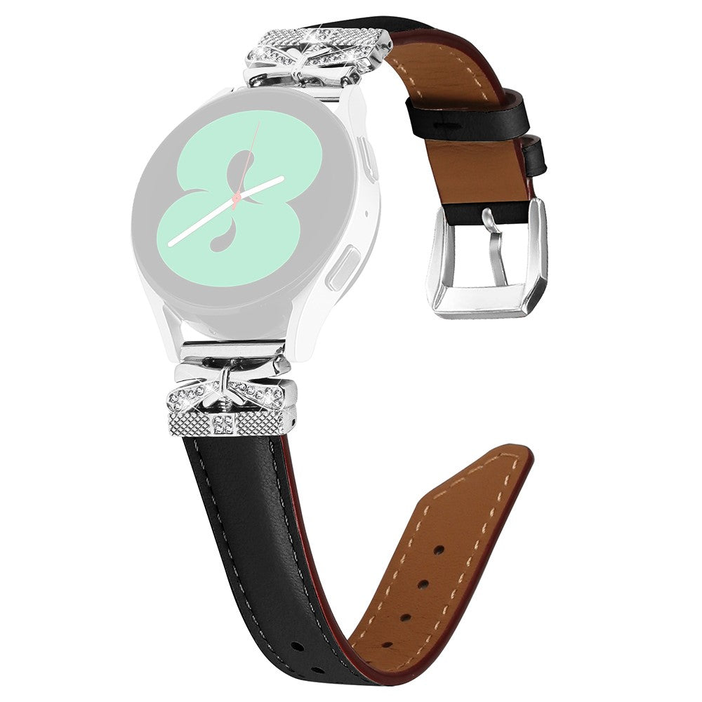Vildt Fed Kunstlรฆder Og Rhinsten Universal Rem passer til Smartwatch - Sort#serie_1