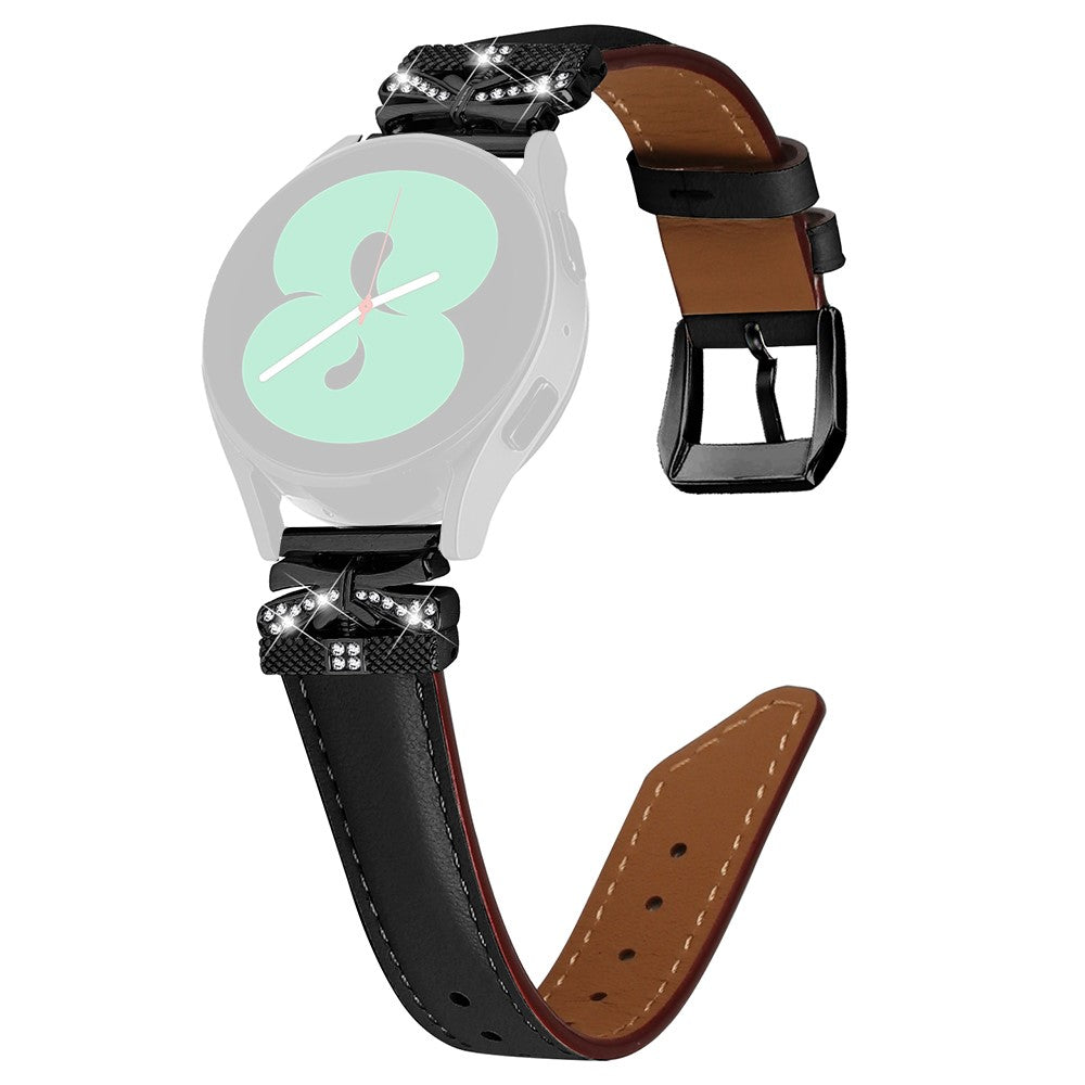 Fantastisk Kunstlรฆder Og Rhinsten Universal Rem passer til Smartwatch - Sort#serie_1