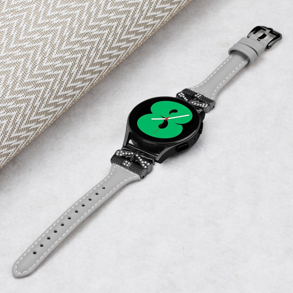 Super Holdbart Kunstlæder Universal Rem passer til Samsung Smartwatch - Sølv#serie_1