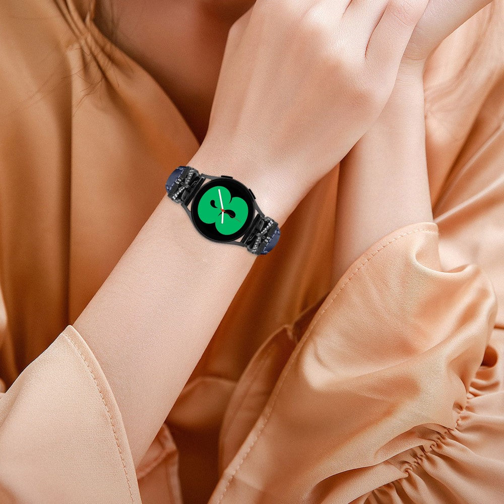 Super Holdbart Kunstlæder Universal Rem passer til Samsung Smartwatch - Blå#serie_3