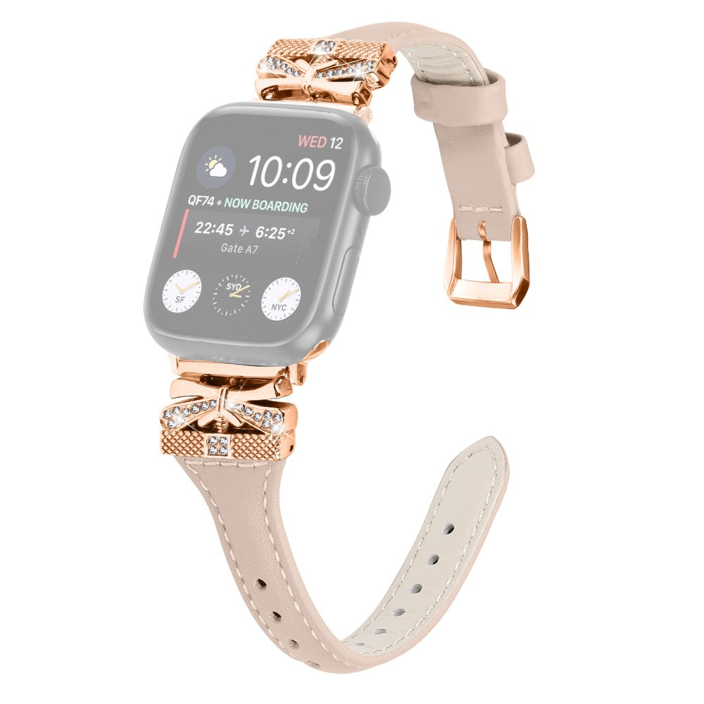 Rigtigt Rart Kunstlรฆder Universal Rem passer til Apple Smartwatch - Hvid#serie_1