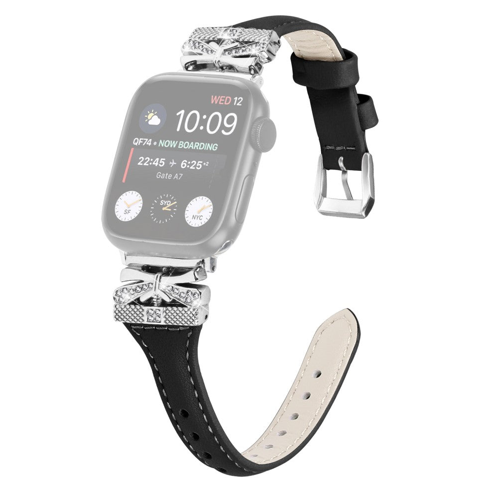 Fint Kunstlรฆder Universal Rem passer til Apple Smartwatch - Sort#serie_1