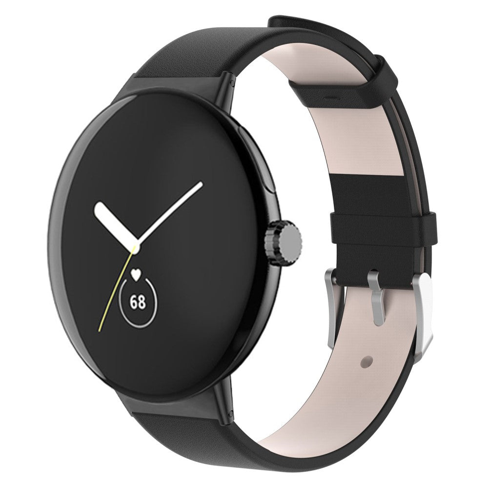 Google Pixel Watch 2 / Pixel Watch Vegan Leather Watch Strap Quick Release Watch Band - Black#serie_1