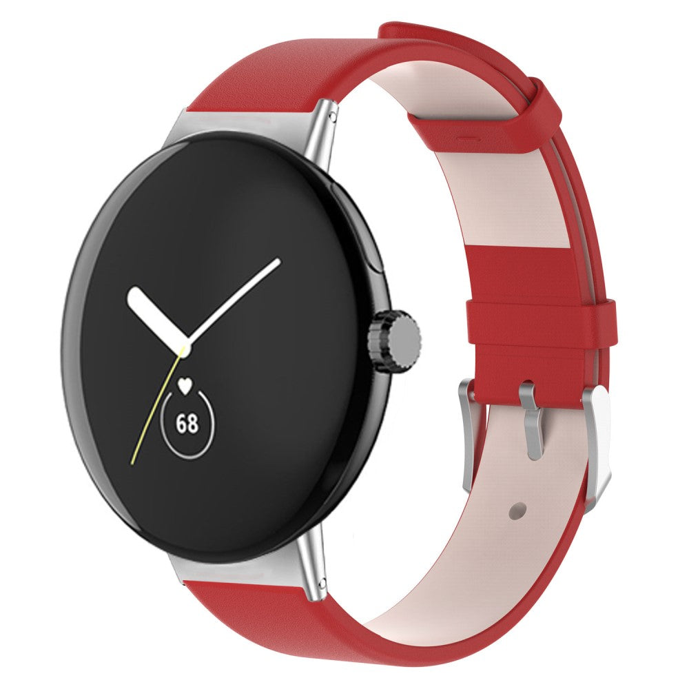 Google Pixel Watch 2 / Pixel Watch Vegan Leather Watch Strap Quick Release Watch Band - Red#serie_3