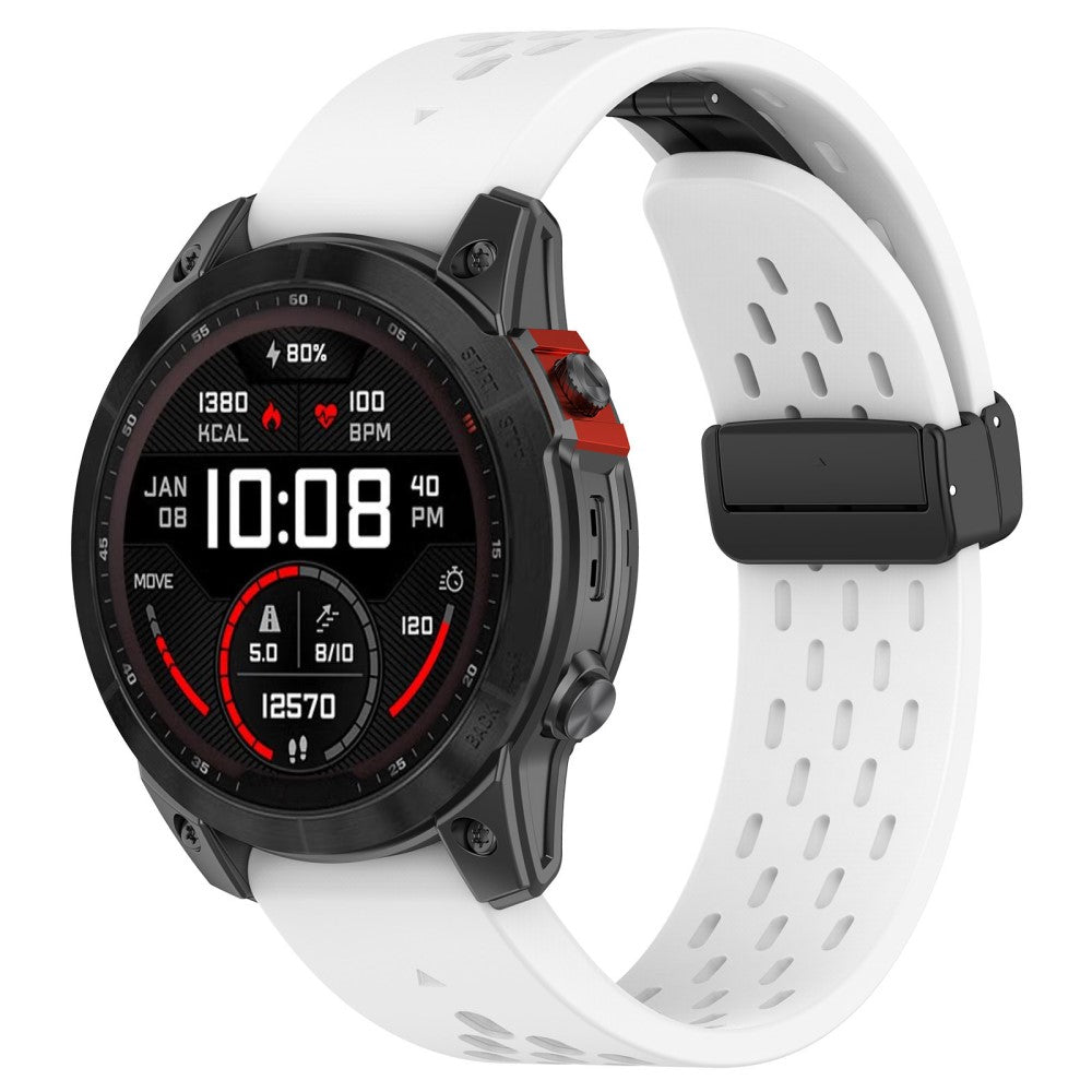 Vildt Fantastisk Silikone Universal Rem passer til Garmin Smartwatch - Hvid#serie_2