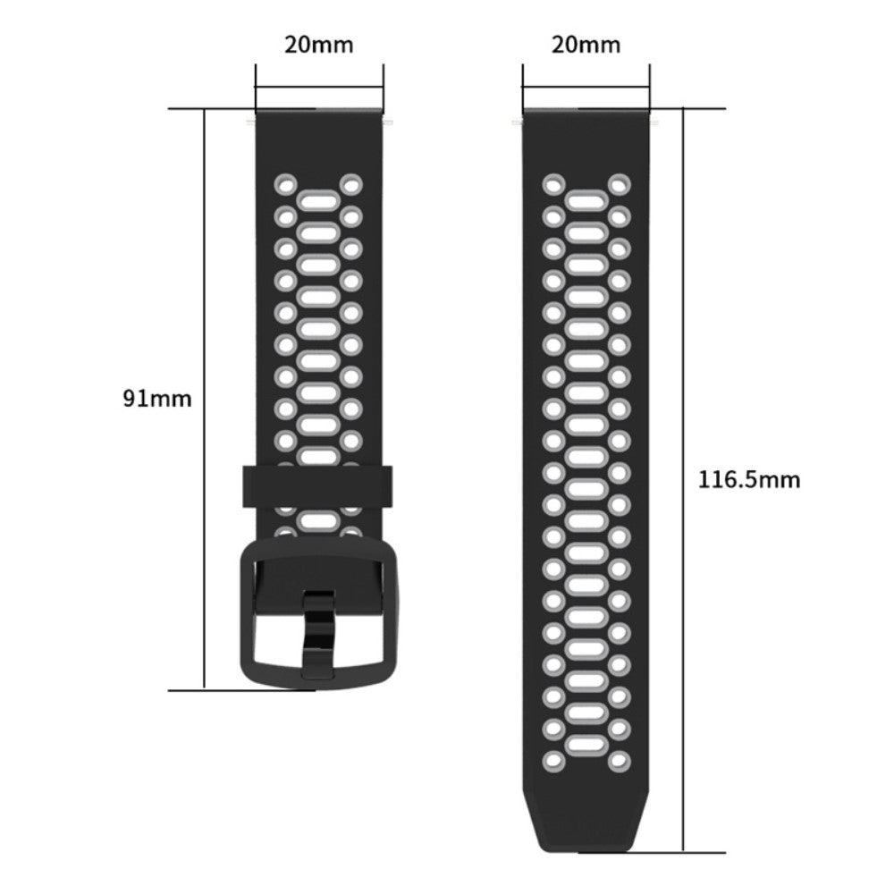 Coros Pace 2 / Garmin vivoactive 5 / GarminActive 5 / Venu Sq 2 Dual Color Watch Strap 20mm Silicone Watchband - Red / Black#serie_5