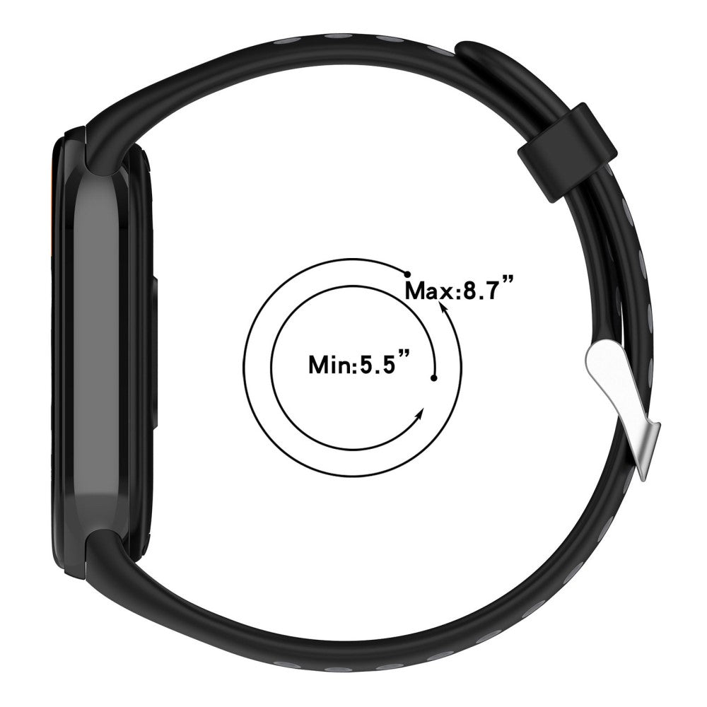 Xiaomi Smart Band 8 Silicone Watch Band Dual Color Adjustable Wrist Strap - Black+Grey#serie_1
