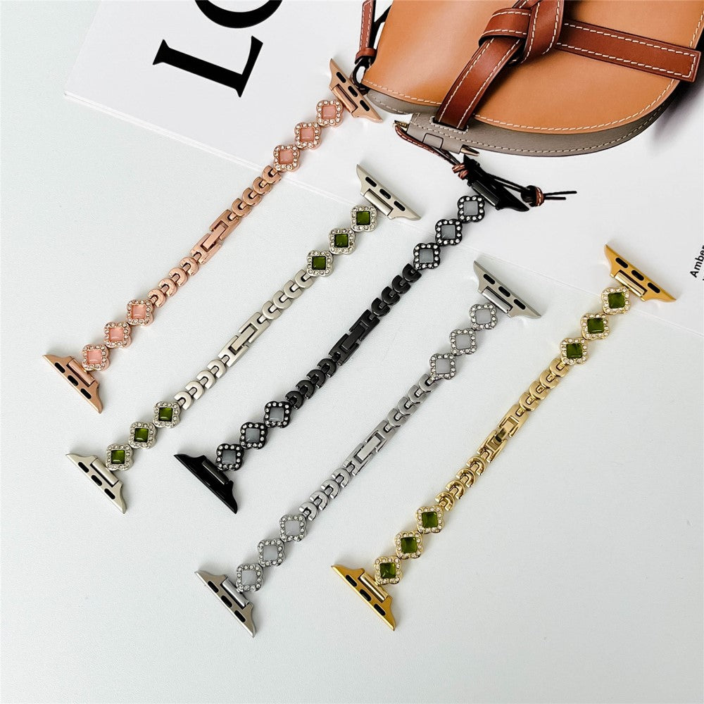 Apple Watch Series 41mm / 40mm / 38mm Watch Band Rhinestone Stainless Steel Strap - Rose Gold#serie_3