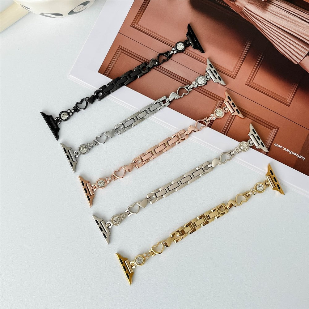 Apple Watch Series 41mm / 40mm / 38mm Watch Band Heart-shaped Dressy Strap - Rose Gold#serie_3