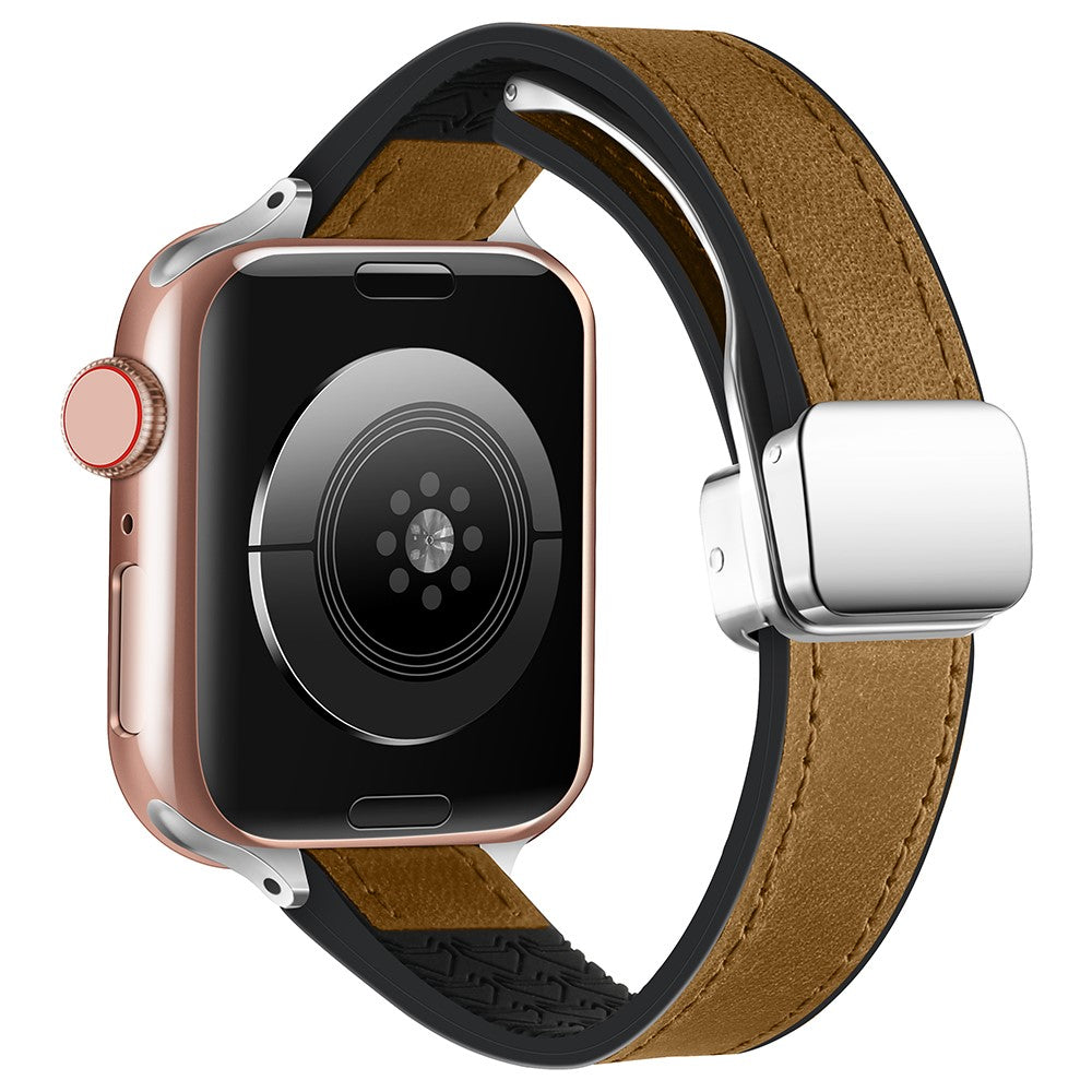 Rigtigt Nydelig Kunstlรฆder Universal Rem passer til Apple Smartwatch - Brun#serie_1