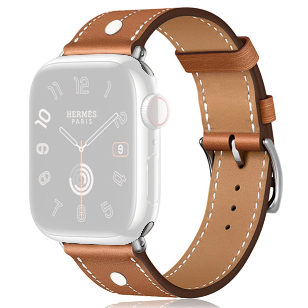 Super Skรธn รgte Lรฆder Universal Rem passer til Apple Smartwatch - Brun#serie_1
