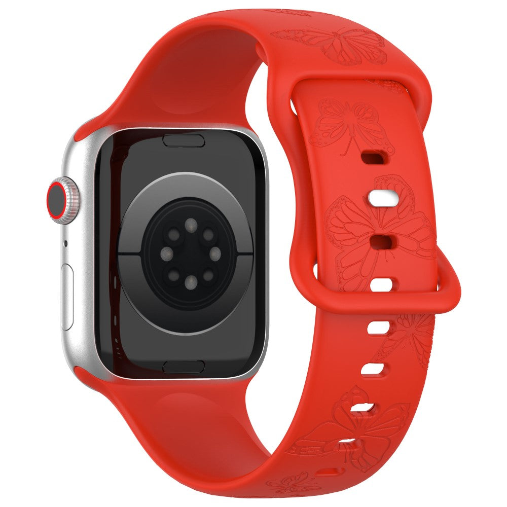 Rigtigt Fed Silikone Universal Rem passer til Apple Smartwatch - Rรธd#serie_1