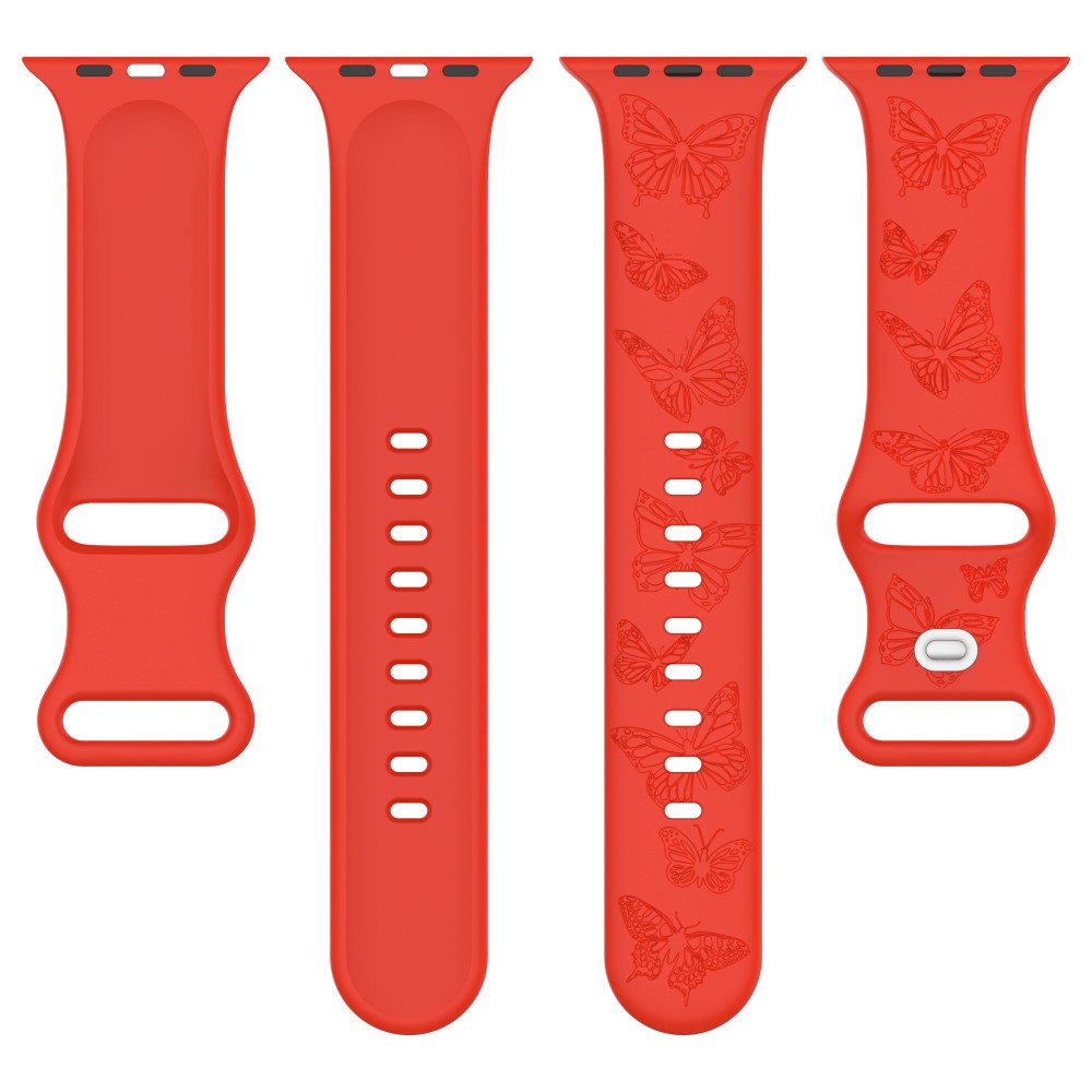 Rigtigt Fed Silikone Universal Rem passer til Apple Smartwatch - Pink#serie_13