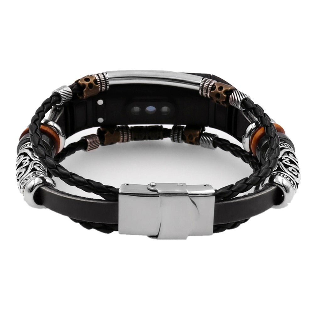 Honor Band 4 / 5 Wrist Band Vintage Watch Beaded Bracelet - Black#serie_1